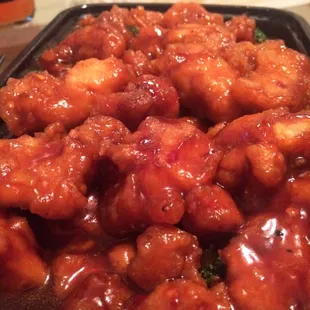 The orange chicken was very saucy and orange-y. Not bad at all.