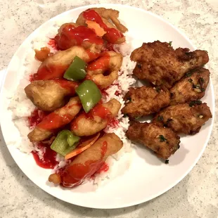 Sweet &amp; Sour Chicken &amp; Garlic Chicken wings