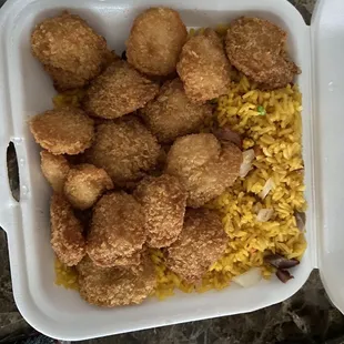 Fried shrimp and fried rice