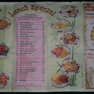Front of menu
