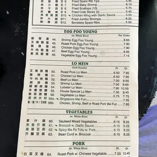 sushi and sashimi, menu