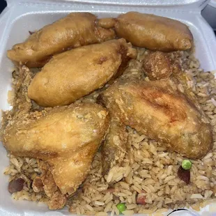 Chicken Wing, Chicken Finger, Lobster Sauce &amp; Pork Fried Rice