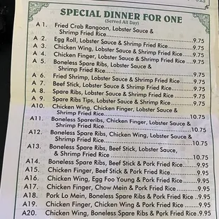 menu