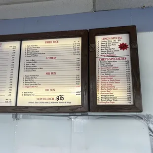 The menu