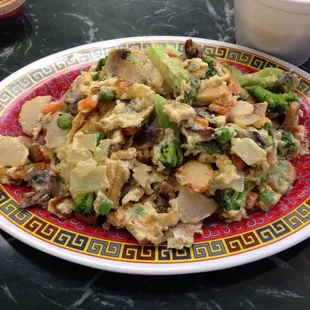 a plate of food on a table