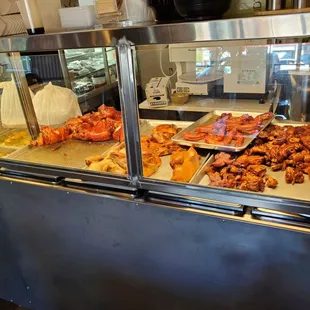 chicken wings and fried chicken, interior