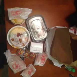 During Lunch hours! About 22$ for all.