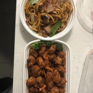 Pork Lo Mein (CP)L35. Orange Chicken (LS)