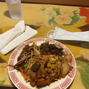 a plate of food on a table