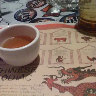 beer bottle labels are used to decorate the tables
