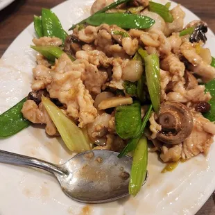 Moo good, chicken, peas actually snap!!