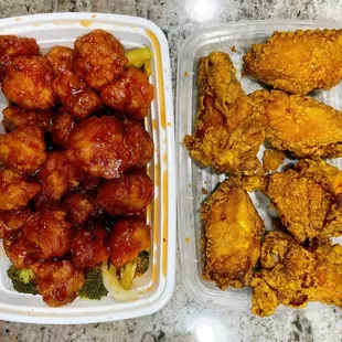 General Tsao Chicken and Chicken Wings