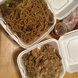 beef lomein &amp; beef fried rice