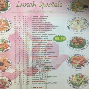 menu
