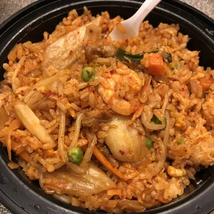 Spicy Kimchi Fried Rice, 2 thumbs up! (Half eaten) $8.50 great taste, good portion.