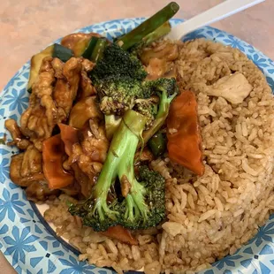 Chicken with Mixed Vegetables lunch special.