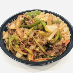L20 - Hot &amp; Spicy Beef. This is a lunch special item that comes with either an egg roll or crab Rangoon.