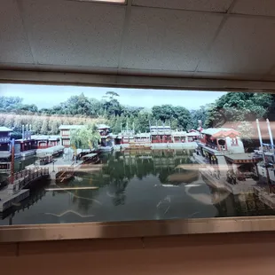 a view of a floating village