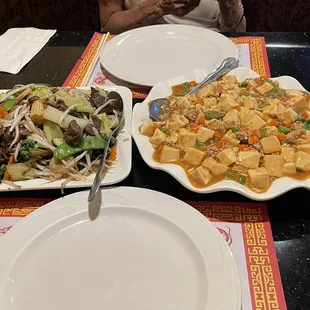 Mapo tofu, beef chop suey and my dad