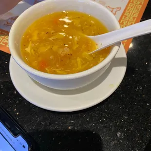 Egg flour soup.