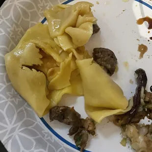 Won Ton Soup. All dough and not sure what the meat is smfh. Seams like some old won ton they used