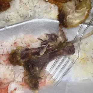 a plate of food with rice and meat