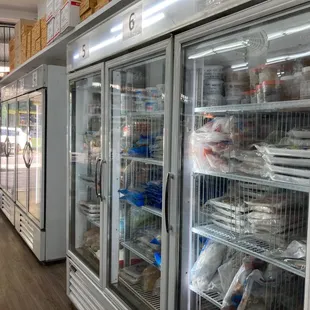 Each fridge is clearly labeled and neatly organized (May 2021)