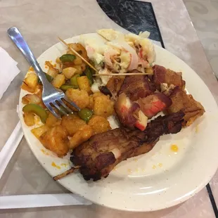 a plate of food on a table