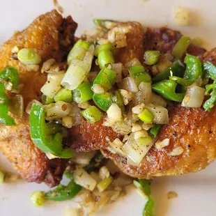 a plate of fried chicken