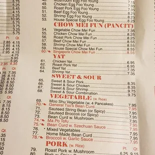 the menu