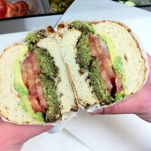 Falafel avocado on dutch crunch