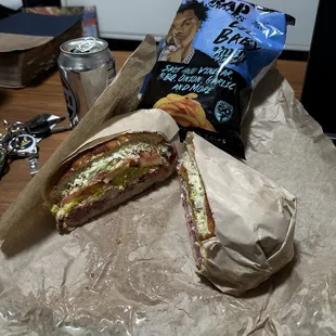 Turkey and pastrami sandwich