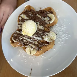 Banana Nutella waffle