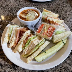 Chicken Club and Tortilla Soup
