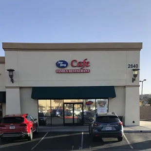 the front of the restaurant