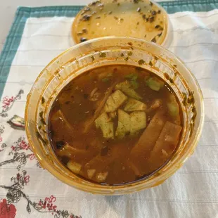 Bowl of Chicken Tortilla Soup, no cheese