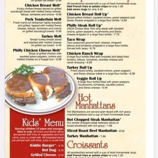 menu for the new day cafe