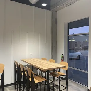a table and chairs