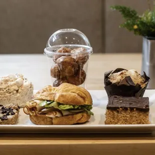 a variety of desserts