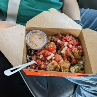 Large Southwest Bowl with vegan Chik'n.