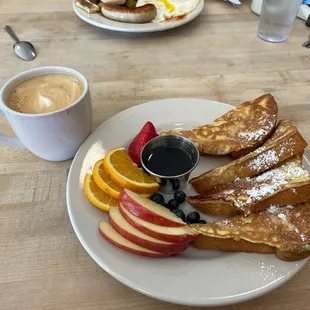 My French toast was delicious. And my cappuccino was spot on pretty good low key joint.