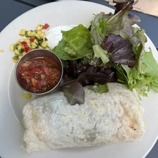 Breakfast burrito with greens