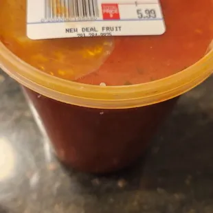 Quart of sauce to go. Sooo yummy.