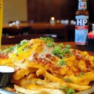 Awesome fries with ranch and Irish HP sauce