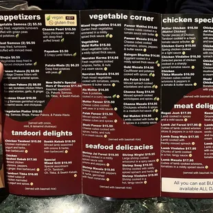 Non-buffet menu (pg 1)