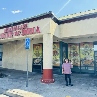 Outside the restaurant