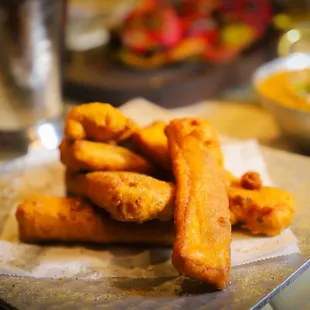 a plate of deep fried food