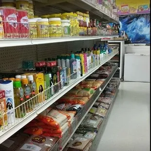 the shelves of a grocery store