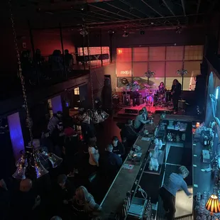 a band playing on stage