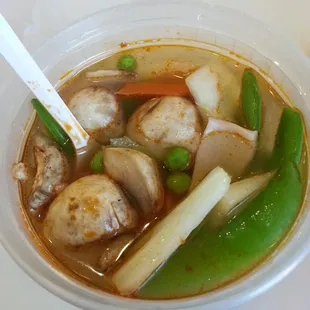 Spicy seafood soup with clear broth yummy